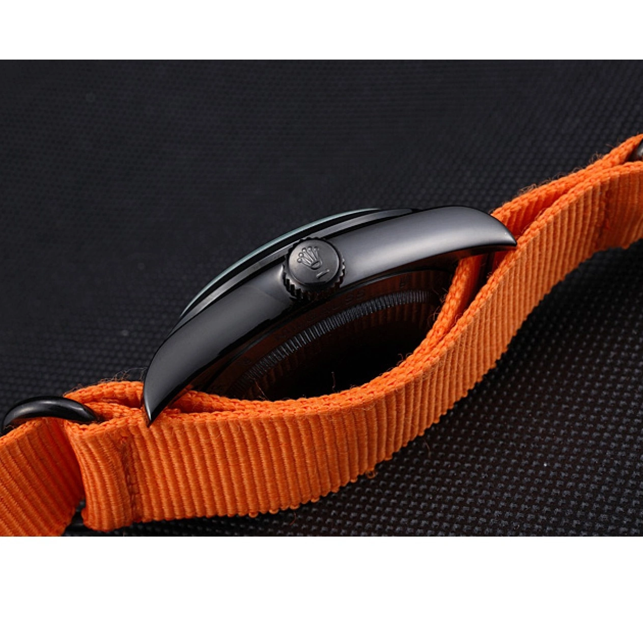 AAA replica watch 622003 Orange Rolex Strap Nylon Milgauss Bamford 0728